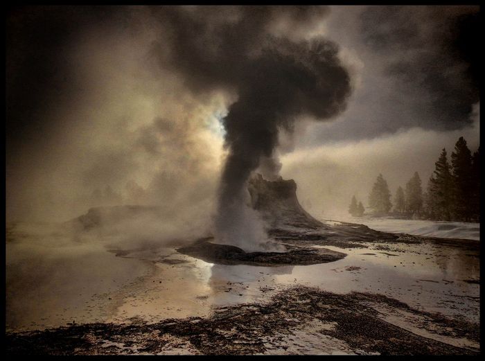 Landscape\n\nCastle Geyser Sunrise Yellowstone NP