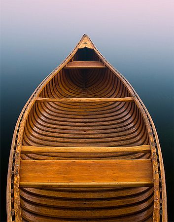 60-year-old cedar-strip canoe, 5:30 a.m. on Clear Lake, Ontario