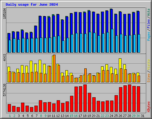 Daily usage for June 2024