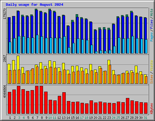 Daily usage for August 2024